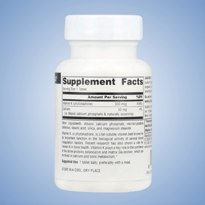 Vitamin K by Source Naturals – 100 Tablets