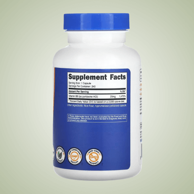 Nutricost Vitamin B6 – 25 mg, 240 Capsules