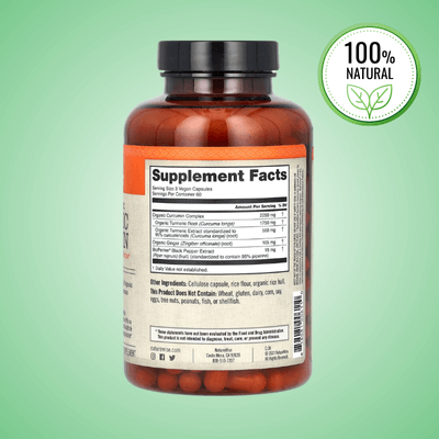 Organic Turmeric Curcumin – 180 Vegan Capsules