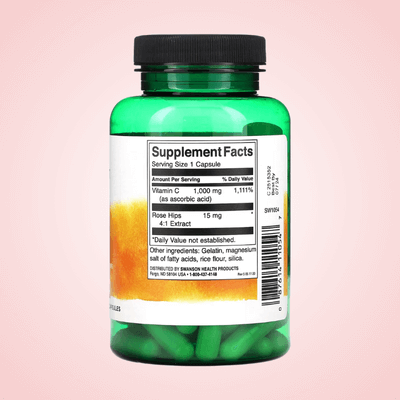 Swanson Vitamin C with Rose Hips – 90 Capsules