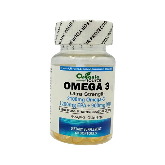 Organic Source – Omega 3 2100 mg 1200mg EPA + 900mg DHA 60 Capsules
