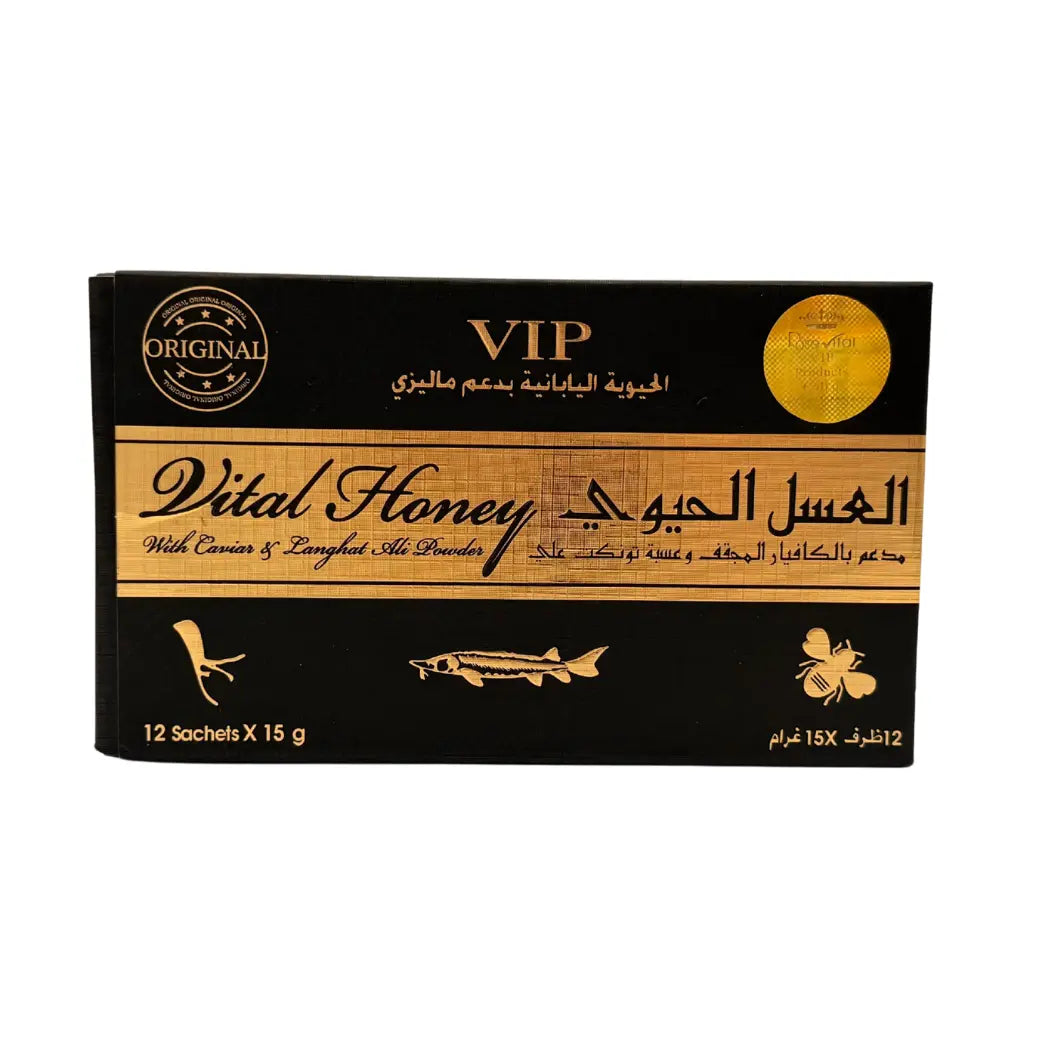 VIP Vital Honey – Caviar & Tongkat Ali (12 Sachets × 15 g)