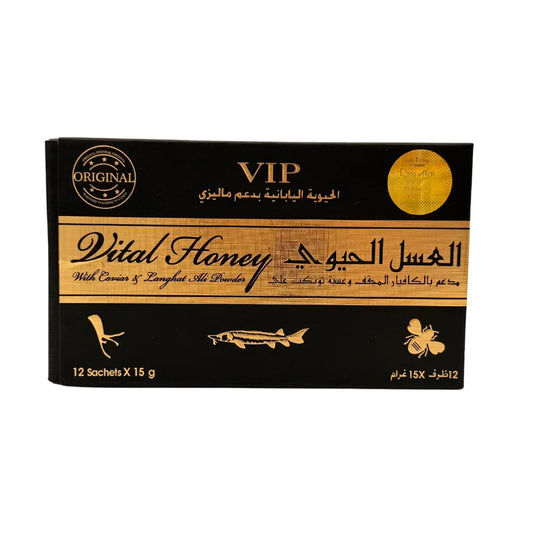 VIP Vital Honey – Caviar & Tongkat Ali (12 Sachets × 15 g)